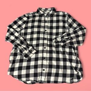 j. crew women’s black & white flannel shirt